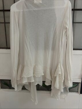 4Love and Liberty Lightweight Sheer Open Cardigan in Ivory